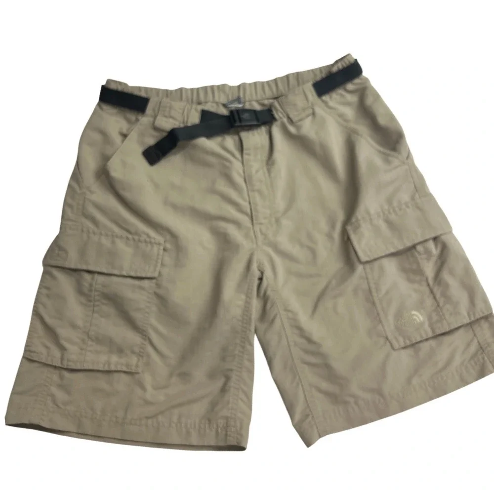 The‎ North Face Cargo Shorts Mens Large Tan Belted Hiking Outdoor Gorpcore E7
